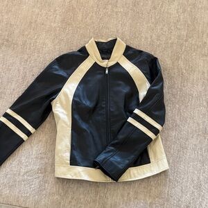 Wilsons Leather Black and Cream Jacket